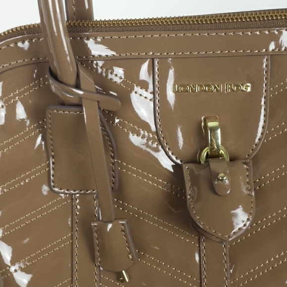 NWT London Fog Lark Dome Taupe Satchel - Picture 2 of 9